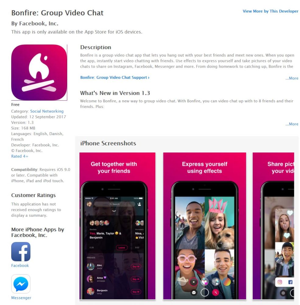 Facebook lanza Bonfire para iOS, una app de videollamadas grupales 21
