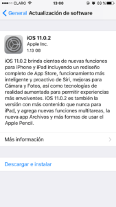 iOS 11.0.2 desde iOS 10.3.3