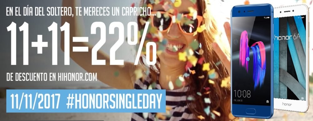 Honor ofrece un 22% de descuento en móviles durante el HonorSingleDay