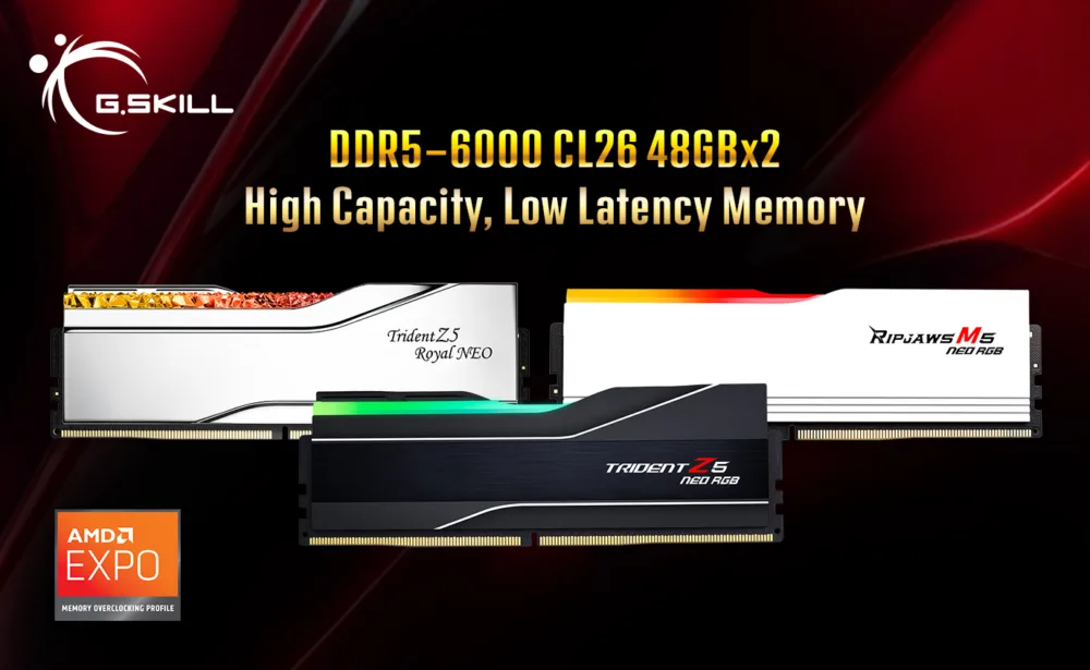 G.Skill DDR5-6000 CL26, nuevos kits de memorias RAM para AMD AM5 G.Skill DDR5-6000 CL26, nuevos kits de memorias RAM para AMD AM5
