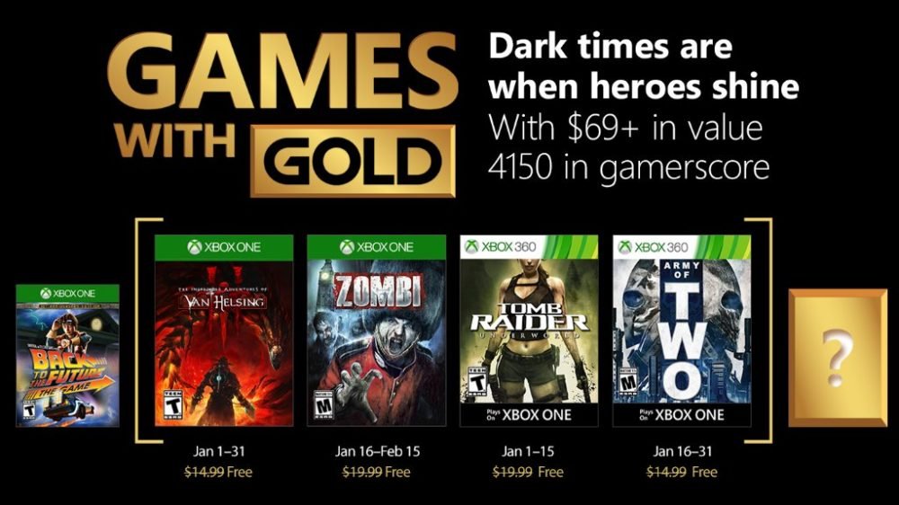 Estos serán los Games With Gold del mes de Enero