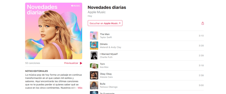 Apple Music lanza la nueva playlist ‘Novedades diarias’