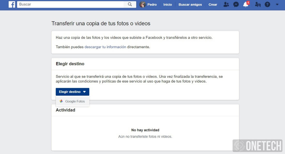 Como transferir Fotos y Videos de Facebook a Google Fotos