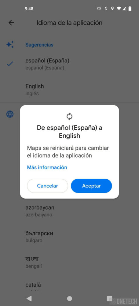 Google Maps permite cambiar el idioma de forma independiente del sistema 3