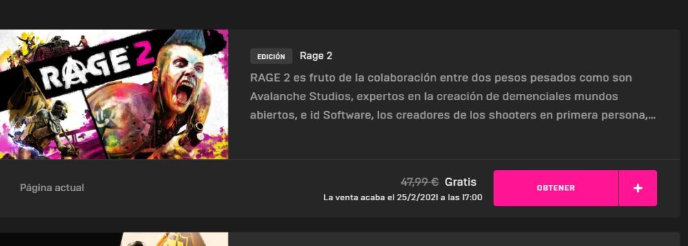 Consigue Rage 2 gratis desde la Epic Games Store 1