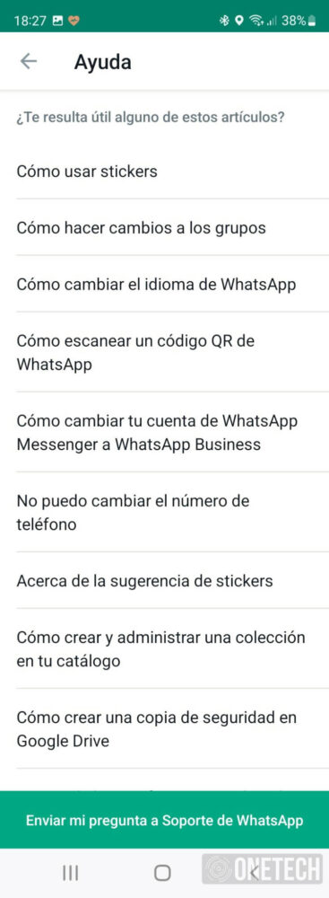 Así puedes contactar con el chat de soporte de WhatsApp 3