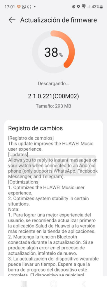 El Huawei Watch GT 3 se actualiza y ya permite responder mensajes 1