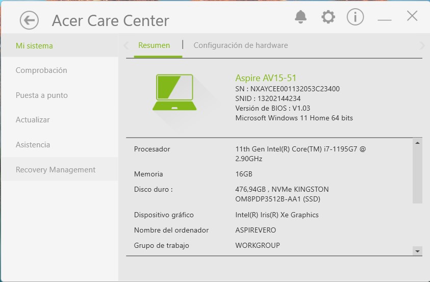 Acer Aspire Vero - AV15-51: un portátil 