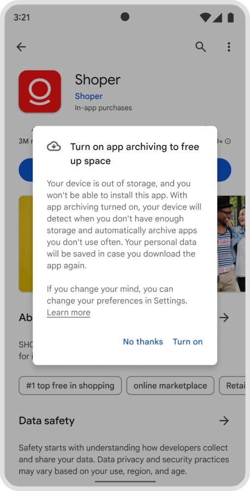 Archivo automático de aplicaciones, así es la nueva función de Android para ahorrar espacio 1