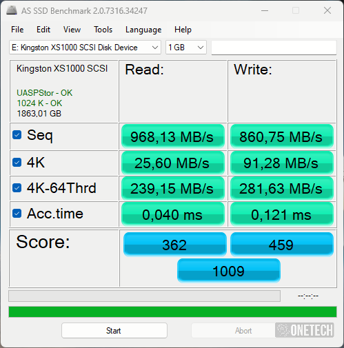 Kingston XS1000, SSD externo USB 3.2 Gen 2 de 2TB - Análisis 6