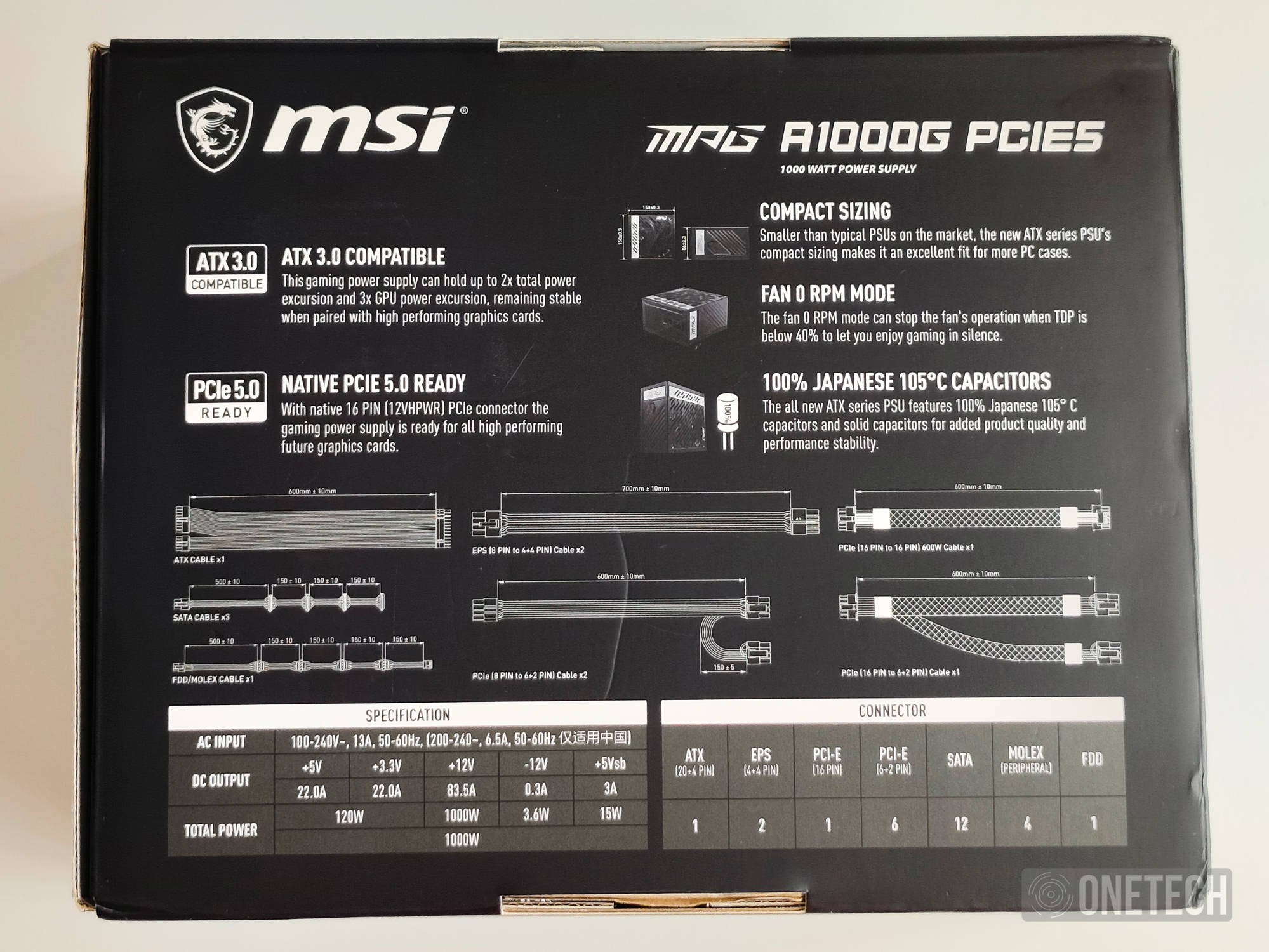 MSI MPG A1000G PCIE5, una fuente de alimentación con conector 12VHPWR y 80+ Gold - Análisis 2