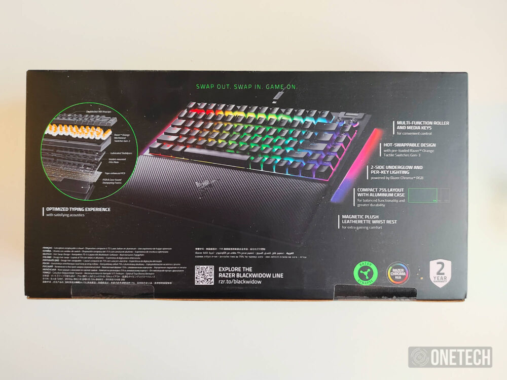 Razer Blackwidow V4 75%, teclado mecánico hotswap para gamers - Análisis 3
