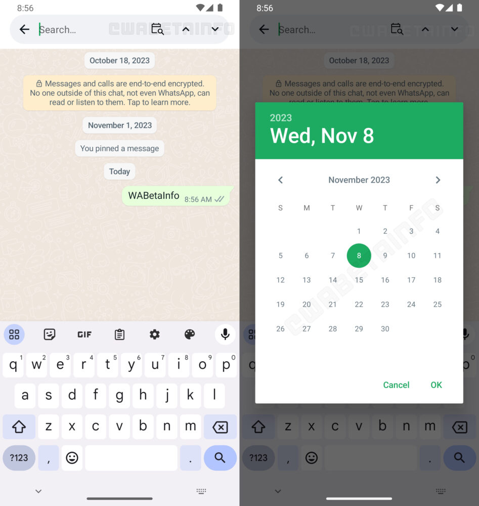 WhatsApp ya permite filtrar búsquedas por fecha en Android 28