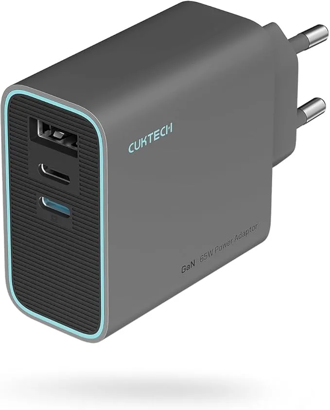 CUKTECH 65W Cargador USB C, 3 Puertos GAN III y PD3.0