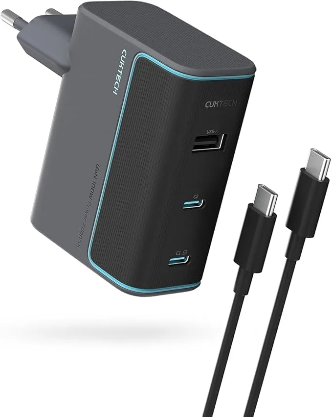 CUKTECH Cargador USB C 100W con 3 Puertos GAN III y PD3.0