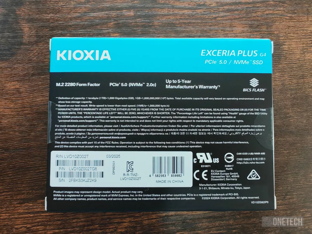 Kioxia Exceria Plus G4, SSD NVMe PCIe 5.0 - Análisis Kioxia Exceria Plus G4, SSD NVMe PCIe 5.0 - Análisis
