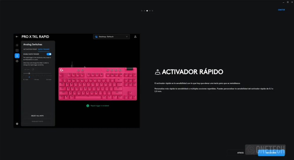Logitech G Pro X TKL Rapid con switches ajustables - Análisis