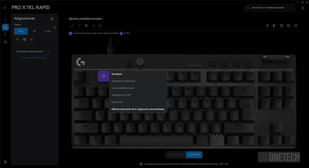 Logitech G Pro X TKL Rapid con switches ajustables - Análisis