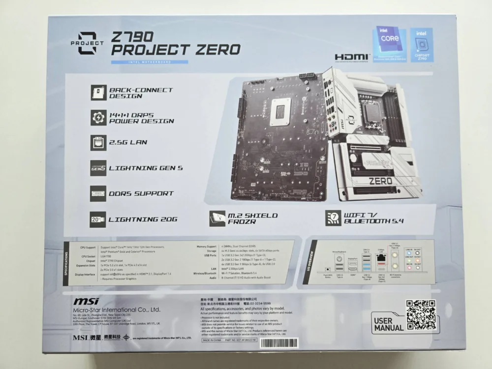 MSI Z790 Project Zero, placa base con conexión trasera - Análisis