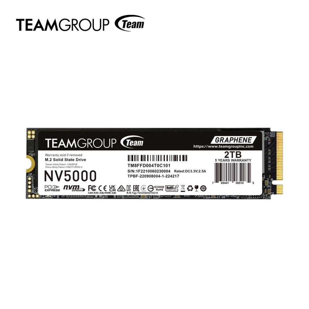 TEAMGROUP NV5000, un nuevo SSD M.2 PCIe 4.0 que ofrece hasta 5.000 MB/s de lectura TEAMGROUP NV5000, un nuevo SSD M.2 PCIe 4.0 que ofrece hasta 5.000 MB/s de lectura