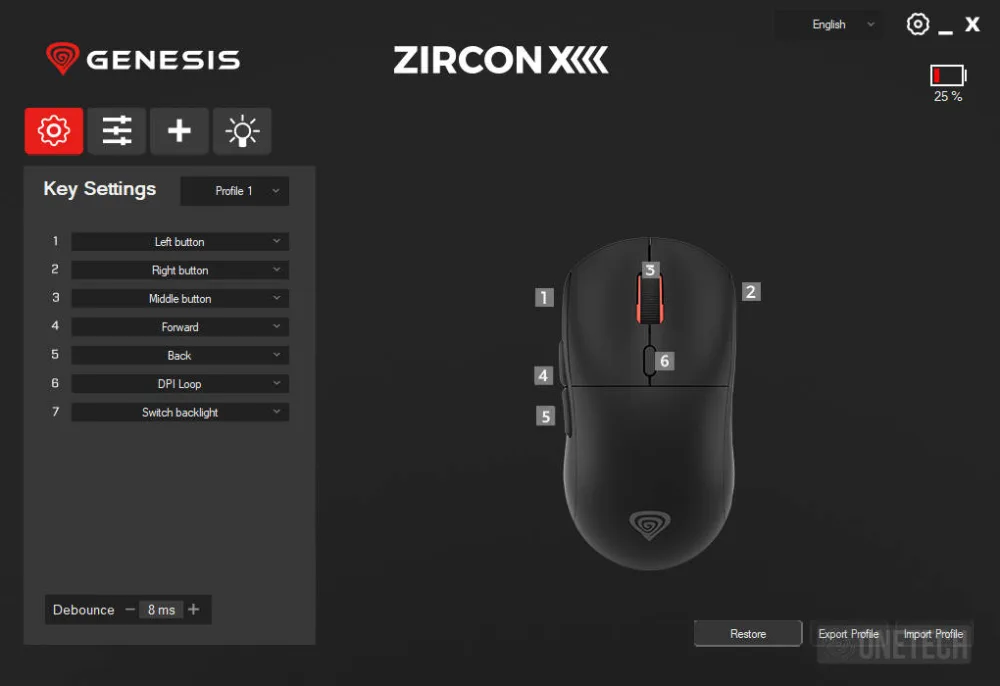 Genesis Zircon XIII, un ratón desmontable y personalizable de precio asequible - Análisis