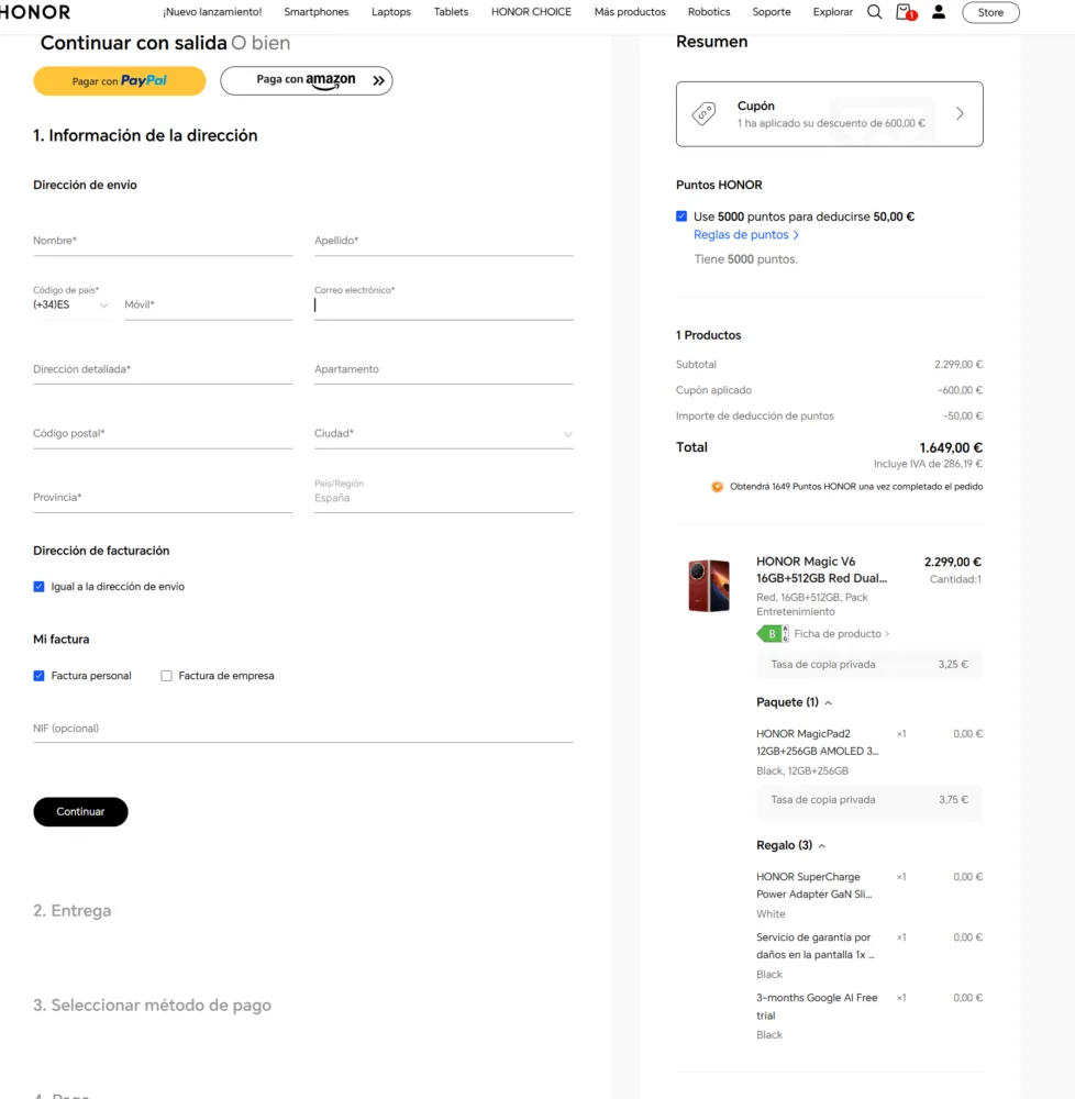 Hasta 600€ de descuento en el Honor Magic V6: así puedes conseguirlo