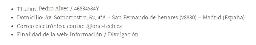 Aviso Legal y Privacidad