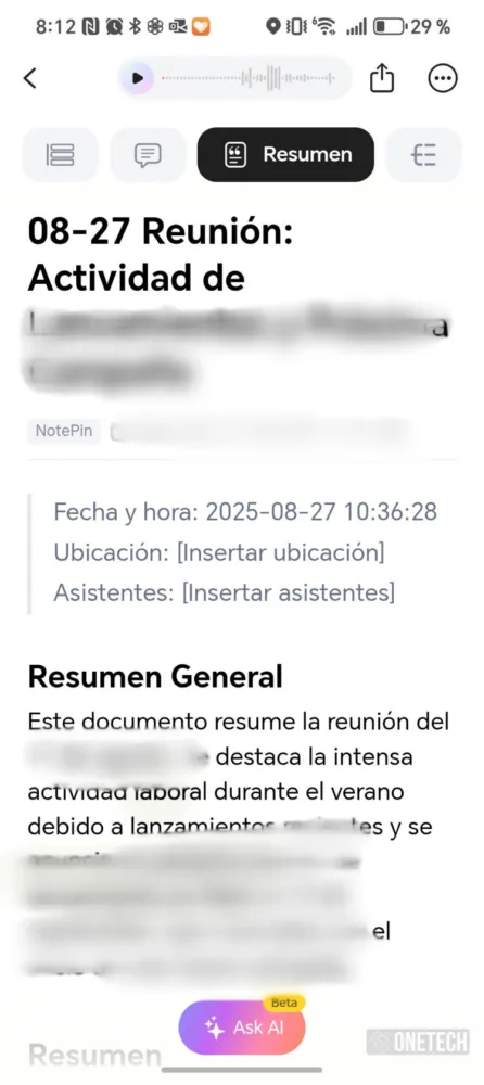 Plaud NotePin: dile adios a tomar notas y apuntes gracias a la IA - Análisis