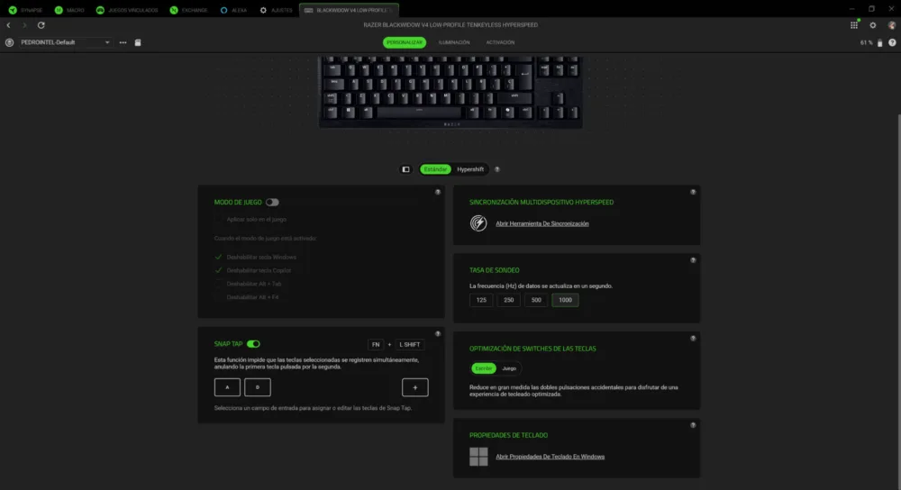 Razer BlackWidow V4 Low-profile Tenkeyless HyperSpeed, el teclado de perfil bajo con IA - Análisis